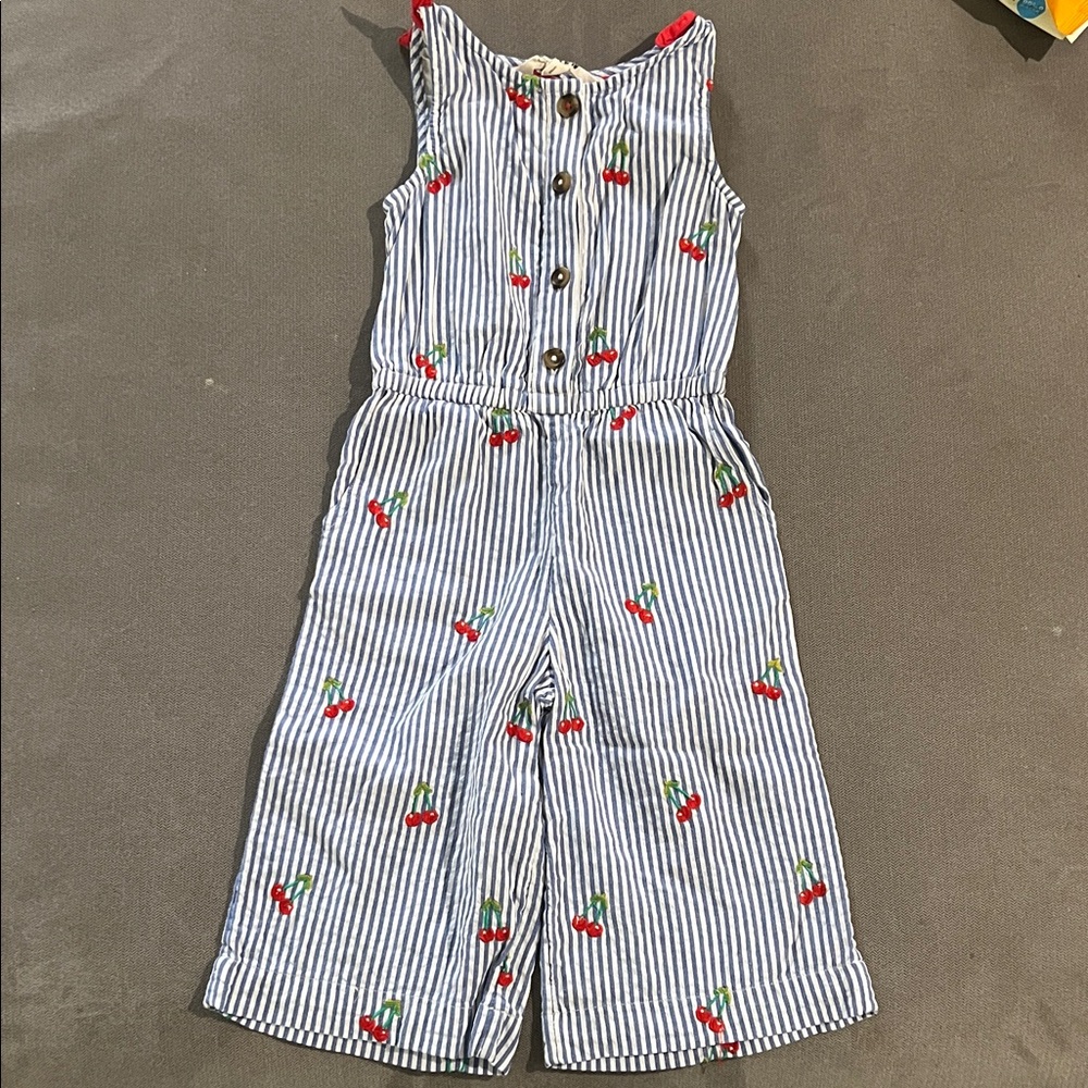 Mini Boden Blue and White Striped Kids One Piece
